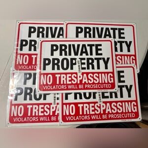 4pack XL No Trespassing Private Property Metal Signs New in Package